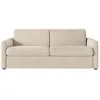 Image de Canapé convertible express 3 places AGATHE 160x190cm en velours côtelé - Beige - Matelas 13cm - L198 x P96 x H88cm - LOUNGITUDE