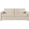 Image de Canapé convertible express 3 places agathe en velours côtelé - matelas 13cm - beige - 160x190cm AGATHE