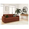 Image de Canapé convertible express 3 places AGATHE 160x190cm en velours côtelé - Terracotta - Matelas 13cm - L198 x P96 x H88cm - LOUNGITUDE