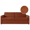 Image de Canapé convertible express 3 places agathe en velours côtelé - matelas 13cm - terracotta - 160x190cm AGATHE