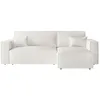 Image de Canapé dangle 3 places convertible réversible CLARISSE avec coffre en tissu bouclette - Blanc - L269 x P159 x H89cm - LOUNGITUDE
