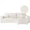 Image de Clarisse - canapé d'angle convertible réversible avec coffre en tissu bouclette - blanc CLARISSE