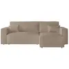 Image de Canapé dangle 3 places convertible réversible CLARISSE avec coffre en tissu bouclette - Taupe - L269 x P159 x H89cm - LOUNGITUDE