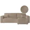 Image de Clarisse - canapé d'angle convertible réversible avec coffre en tissu bouclette - taupe CLARISSE