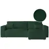 Image de Clarisse - canapé d'angle convertible réversible avec coffre en tissu bouclette - vert CLARISSE