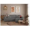Image de Canapé dangle 3 places convertible réversible CLARISSE avec coffre en tissu bouclette - Gris - L269 x P159 x H89cm - LOUNGITUDE