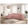 Image de Canapé dangle gauche 4 places FUJI XL convertible avec coffre en tissu bouclette - Rose - L262 x P157 x H83cm - LOUNGITUDE