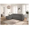 Image de Canapé dangle gauche 4 places FUJI XL convertible avec coffre en tissu bouclette - Gris - L262 x P157 x H83cm - LOUNGITUDE