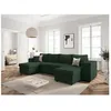 Image de Canapé panoramique OSLO convertible avec 2 coffres 2 poufs à droite en velours côtelé vert foncé - L311 x P146 x H81cm - LOUNGITUDE