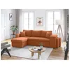 Image de Canapé dangle réversible convertible OSLO coffre 2 poufs à droite en velours côtelé terracotta - L241 x P146 x H81cm - LOUNGITUDE