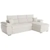 Image de Canapé dangle 4 places KOMECO réversible convertible avec coffre en tissu bouclette - Blanc - L265 x P166 x H91cm - LOUNGITUDE
