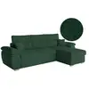 Image de Canapé komeco d'angle réversible convertible avec coffre et têtières en tissu bouclette vert foncé KOMECO