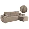 Image de Canapé komeco d'angle reversible convertible avec coffre et têtières en velours côtelé - taupe KOMECO