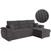 Image de Canapé komeco d'angle reversible convertible avec coffre et têtières en velours côtelé - gris KOMECO