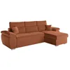 Image de Canapé dangle 4 places KOMECO reversible convertible avec coffre en velours côtelé - Terracotta - L265 x P166 x H91cm - LOUNGITUDE
