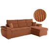 Image de Canapé komeco d'angle reversible convertible avec coffre et têtières en velours côtelé - terracotta KOMECO