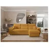 Image de Canapé dangle 4 places KOMECO reversible convertible avec coffre en velours côtelé - Jaune - L265 x P166 x H91cm - LOUNGITUDE