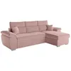 Image de Canapé dangle 4 places KOMECO reversible convertible avec coffre en velours côtelé - Rose - L265 x P166 x H91cm - LOUNGITUDE