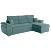 Image de Canapé dangle 4 places KOMECO reversible convertible avec coffre en velours côtelé - Bleu clair - L265 x P166 x H91cm - LOUNGITUDE