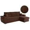 Image de Canapé komeco d'angle reversible convertible avec coffre et têtières en velours côtelé - marron KOMECO