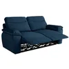 Image de Canapé de relaxation manuel ROSS 3 places en tissu texturé 3D - Bleu foncé - L200 x P100 x H102cm - LOUNGITUDE