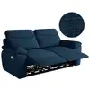 Image de Canapé de relaxation électrique ross 3 places en tissu texturé 3d - bleu foncé ROSS