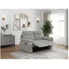 Image de Canapé de relaxation manuel ROSS 2 places en tissu texturé 3D - Gris clair - L160 x P100 x H102cm - LOUNGITUDE