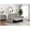 Image de Canapé de relaxation manuel ROSS 3 places en tissu texturé 3D - Gris clair - L200 x P100 x H102cm - LOUNGITUDE
