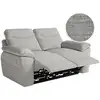 Image de Canapé de relaxation électrique ross 2 places en tissu texturé 3d - gris clair ROSS