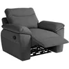 Image de Fauteuil de relaxation manuel ROSS en tissu texturé 3D - Gris foncé - L101 x P100 x H102cm - LOUNGITUDE