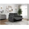 Image de Canapé de relaxation manuel ROSS 2 places en tissu texturé 3D - Gris foncé - L160 x P100 x H102cm - LOUNGITUDE