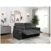 Image de Canapé de relaxation manuel ROSS 3 places en tissu texturé 3D - Gris foncé - L200 x P100 x H102cm - LOUNGITUDE
