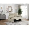 Image de Canapé de relaxation manuel ROSS 2 places en tissu texturé 3D - Beige - L160 x P100 x H102cm - LOUNGITUDE