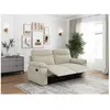 Image de Canapé de relaxation manuel ROSS 3 places en tissu texturé 3D - Beige - L200 x P100 x H102cm - LOUNGITUDE