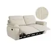 Image de Canapé de relaxation manuel ross 3 places en tissu texturé 3d - beige ROSS