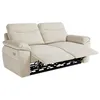 Image de Canapé de relaxation électrique ROSS 3 places en tissu texturé 3D - Beige - L200 x P100 x H102cm - LOUNGITUDE