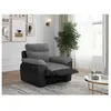 Image de Fauteuil de relaxation manuel ROSS en tissu et simili - Noir/Gris - L101 x P100 x H102cm - LOUNGITUDE