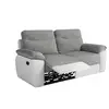 Image de Canapé de relaxation manuel ross 3 places en tissu et simili - blancgris ROSS