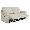Image de Canapé de relaxation manuel ROSS 3 places en tissu - Beige - L200 x P100 x H102cm - LOUNGITUDE