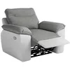 Image de Fauteuil de relaxation électrique ROSS en tissu et simili - Blanc/Gris - L101 x P100 x H102cm - LOUNGITUDE
