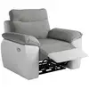 Image de Fauteuil de relaxation électrique ross en tissu et simili - blancgris ROSS