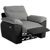 Image de Fauteuil de relaxation électrique ROSS en tissu et simili - Noir/Gris - L101 x P100 x H102cm - LOUNGITUDE