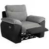 Image de Fauteuil de relaxation électrique ross en tissu et simili - noirgris ROSS