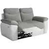Image de Canapé de relaxation électrique ross 2 places en tissu et simili - blancgris ROSS