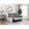 Image de Canapé de relaxation électrique ROSS 3 places en tissu et simili - Blanc/Gris - L200 x P100 x H102cm - LOUNGITUDE