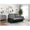 Image de Canapé de relaxation électrique ROSS 3 places en tissu et simili - Noir/Gris - L200 x P100 x H102cm - LOUNGITUDE