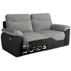 Image de Canapé de relaxation électrique ross 3 places en tissu et simili - noirgris ROSS