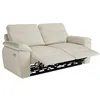 Image de Canapé de relaxation électrique ROSS 3 places en tissu - Beige - L200 x P100 x H102cm - LOUNGITUDE