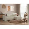 Image de Canapé dangle 3 places convertible réversible CLARISSE avec coffre en tissu texturé - Beige - L269 x P159 x H89cm - LOUNGITUDE
