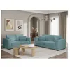 Image de Ensemble canapés 2 places et 3 places BELAMI en velours côtelé - Bleu clair - LOUNGITUDE